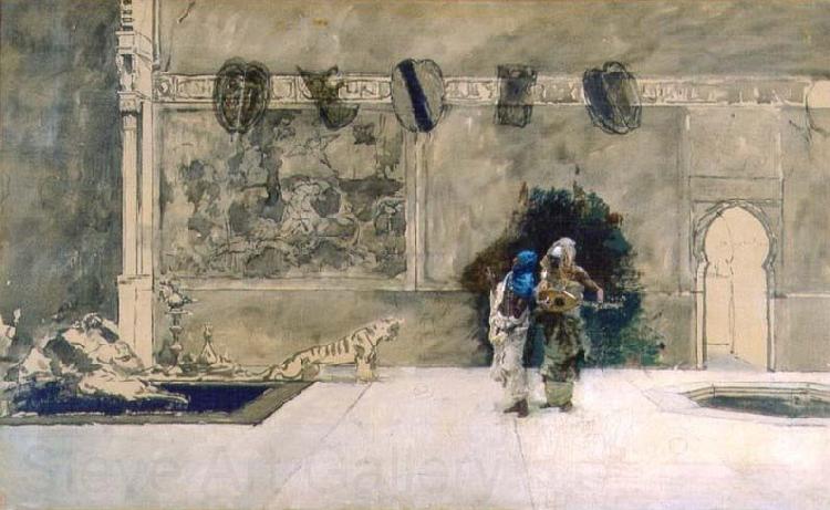Maria Fortuny i Marsal Arabi nel cortile Spain oil painting art